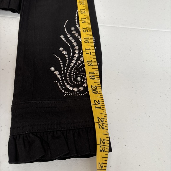 Christine Alexander Women's S Black Studded Rhinestone‎ Ruffle Full Zip Jacket - Picture 15 of 16